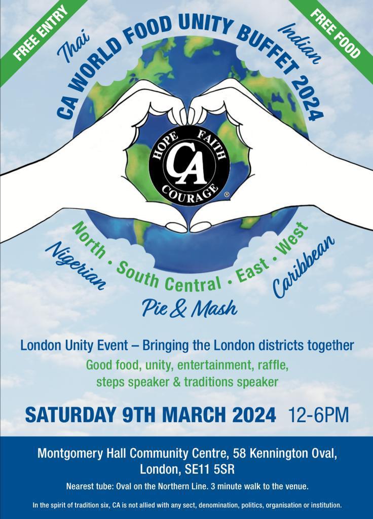 Poster for the unity event hands around the world.